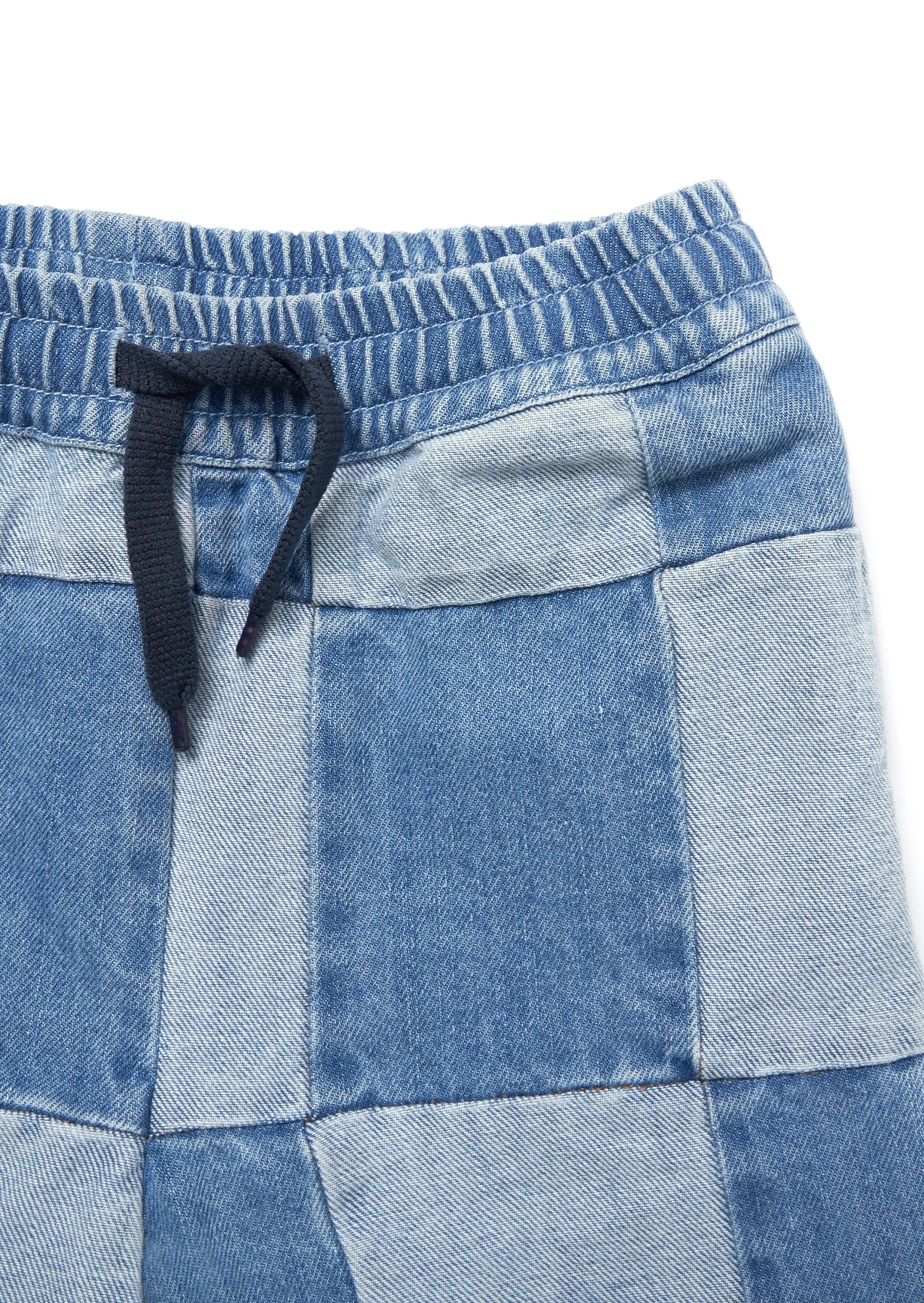 Neil Blue Patch Work Shorts