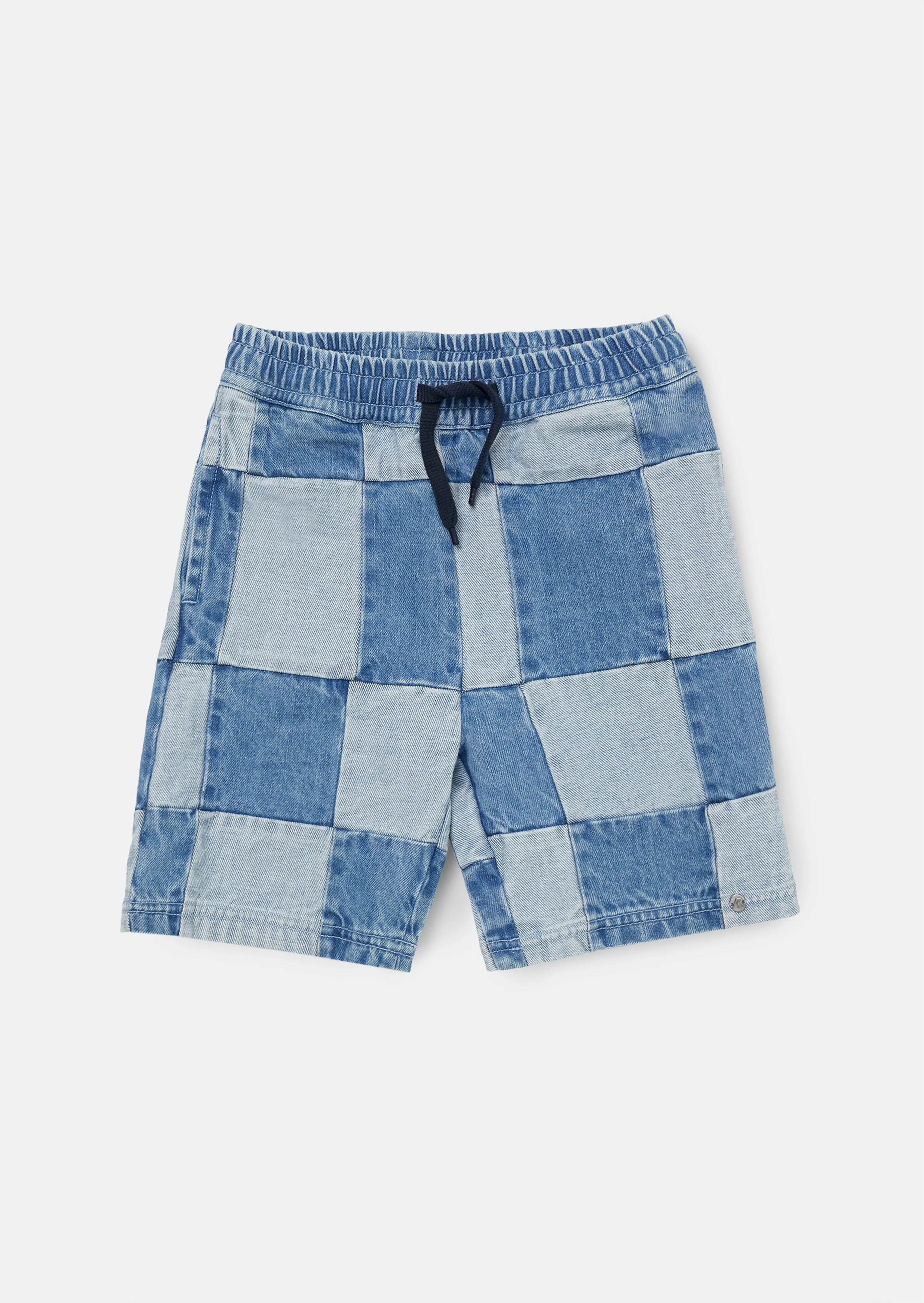 Neil Blue Patch Work Shorts