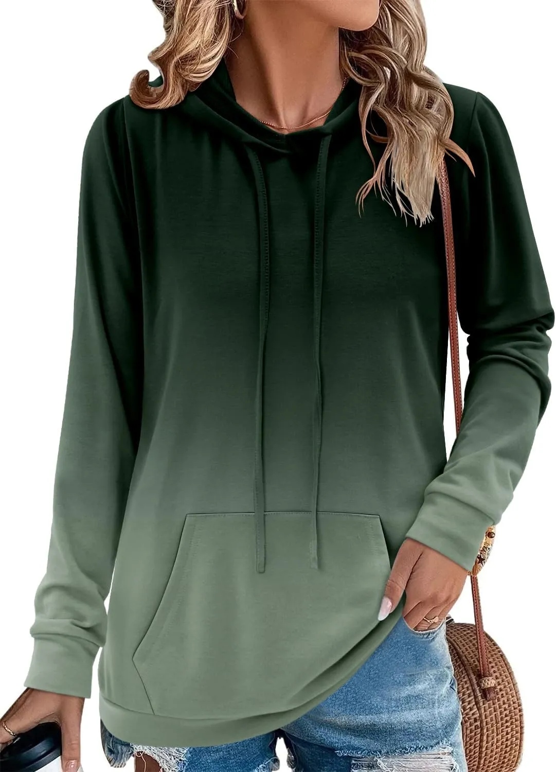 onlypuff Women's Pullover Hoodies Teen Girls Trendy Fall Fashion Tops Hooded Sweatshirts