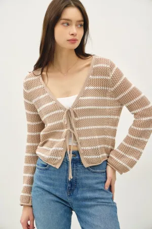 Open Crochet Tie Front Cardigans - 3 Colors!