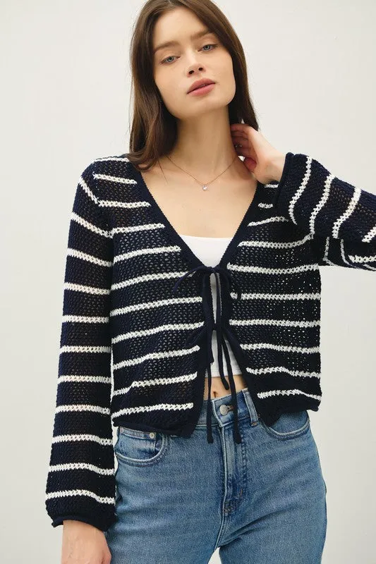 Open Crochet Tie Front Cardigans - 3 Colors!
