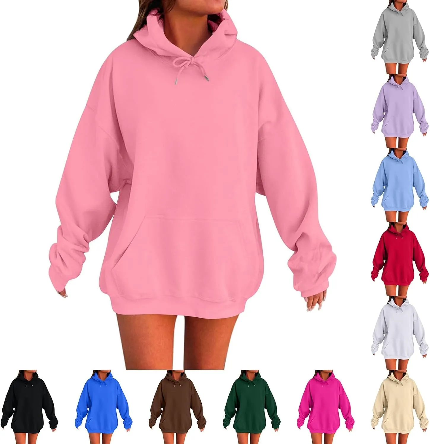 Oversized Hoodies for Women Winter Cotton Sweatshirts Pullover 2024 Fashion Tops Trendy Outfits