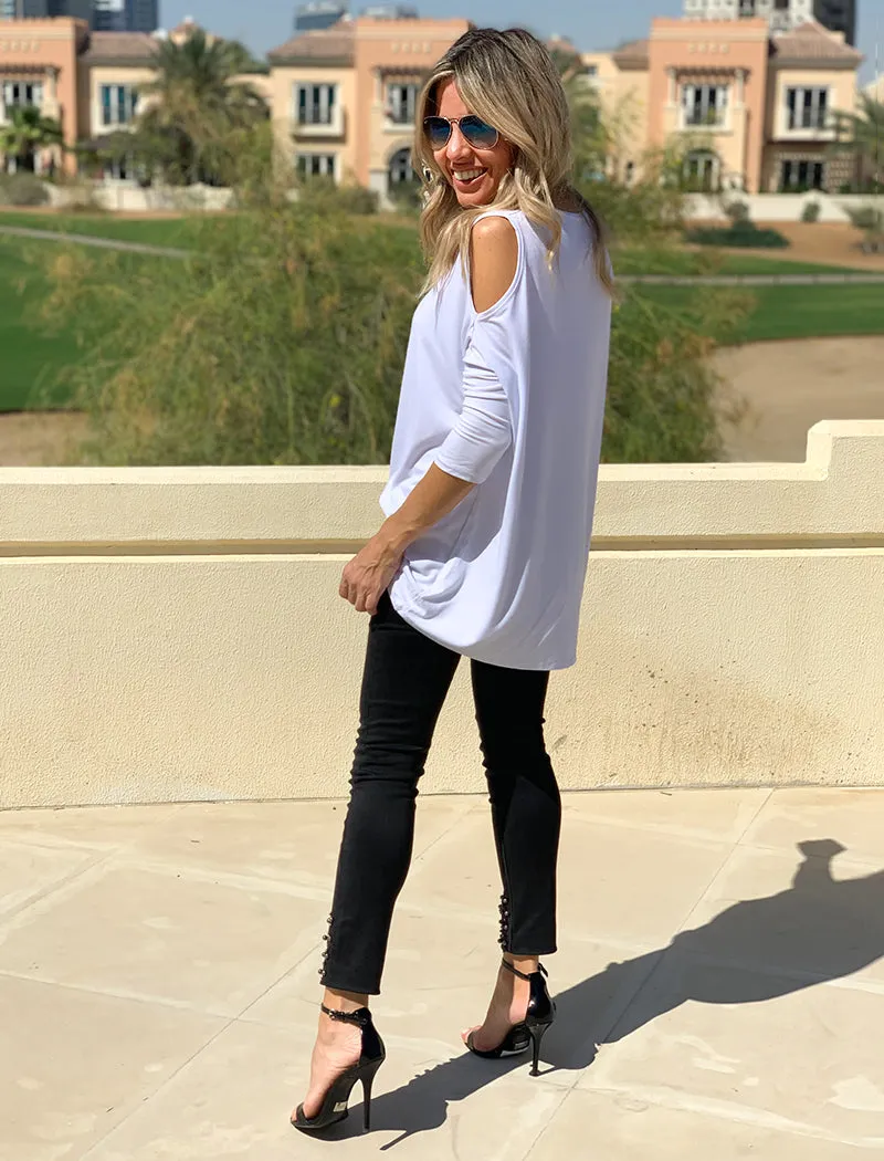 Peek A Boo Top - White