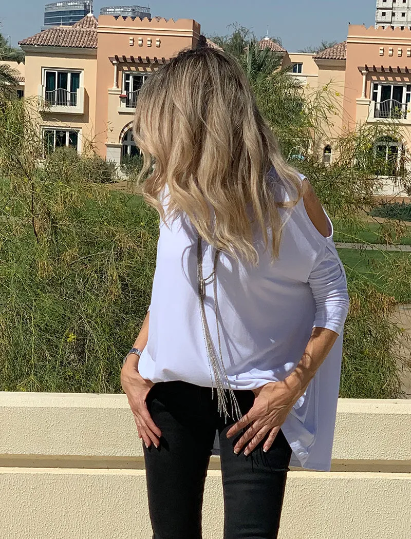 Peek A Boo Top - White