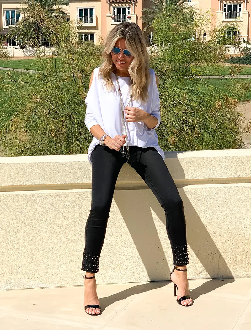 Peek A Boo Top - White