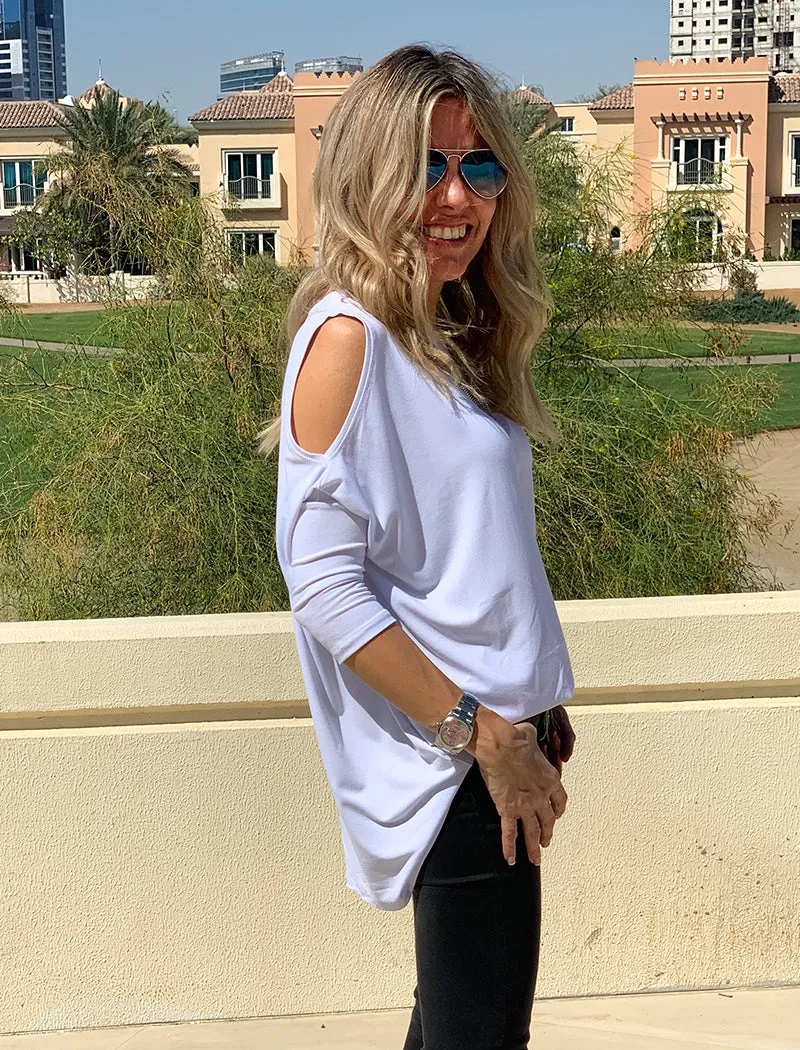 Peek A Boo Top - White