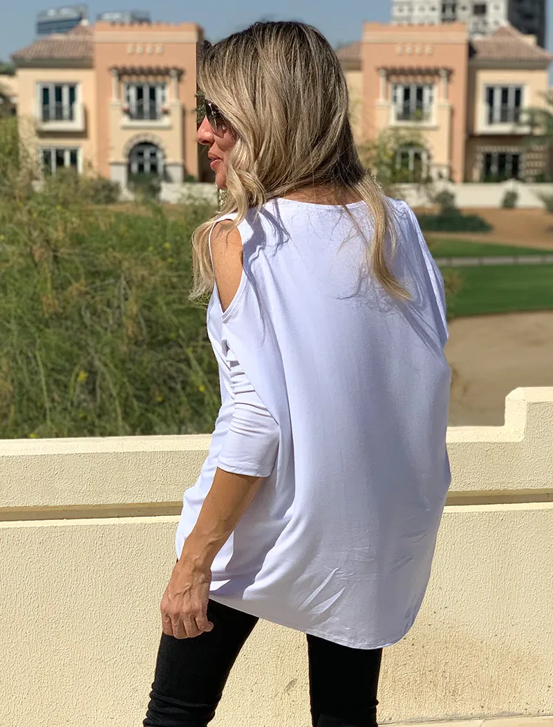 Peek A Boo Top - White