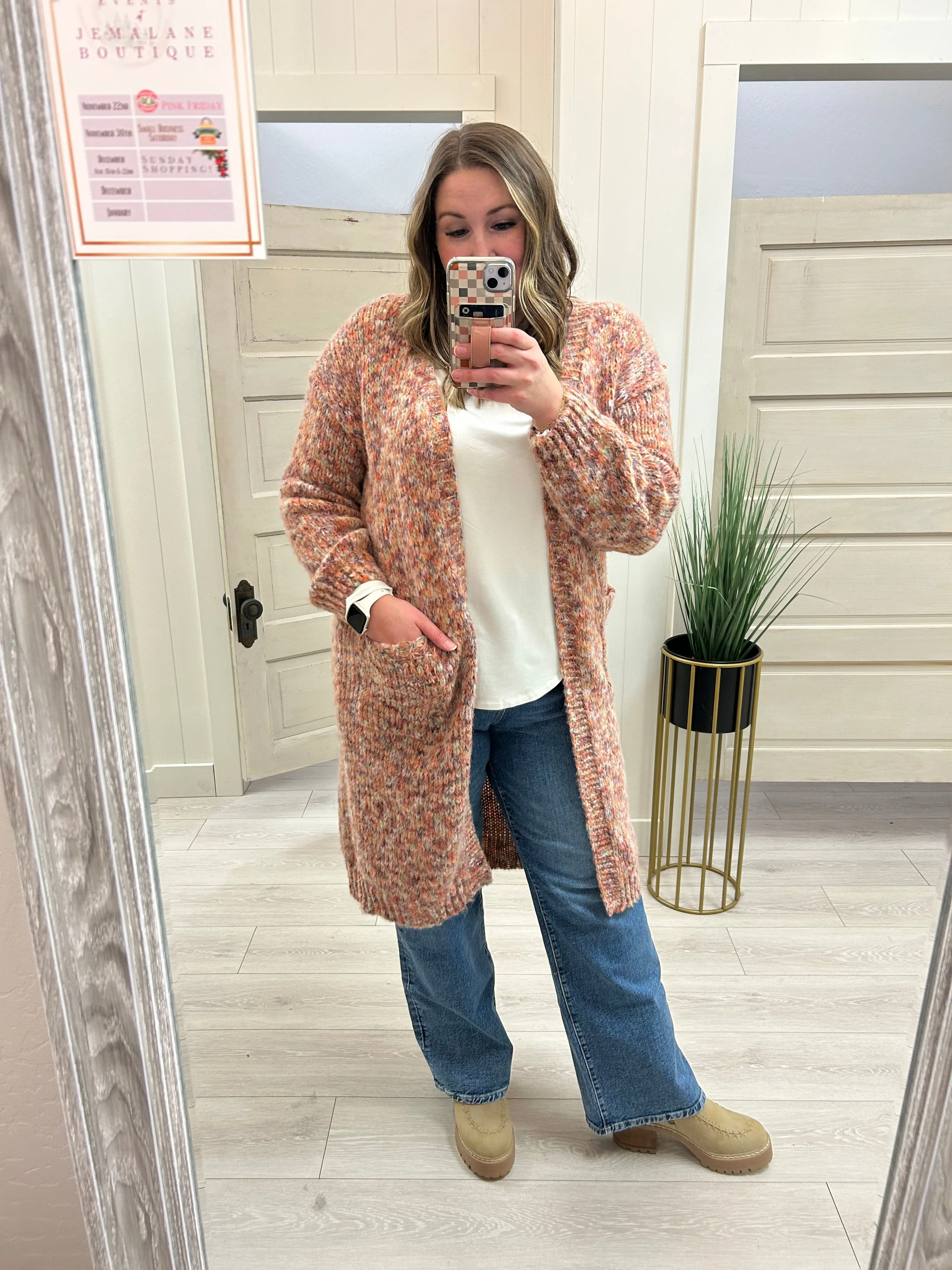 Pink Duster Cardigan