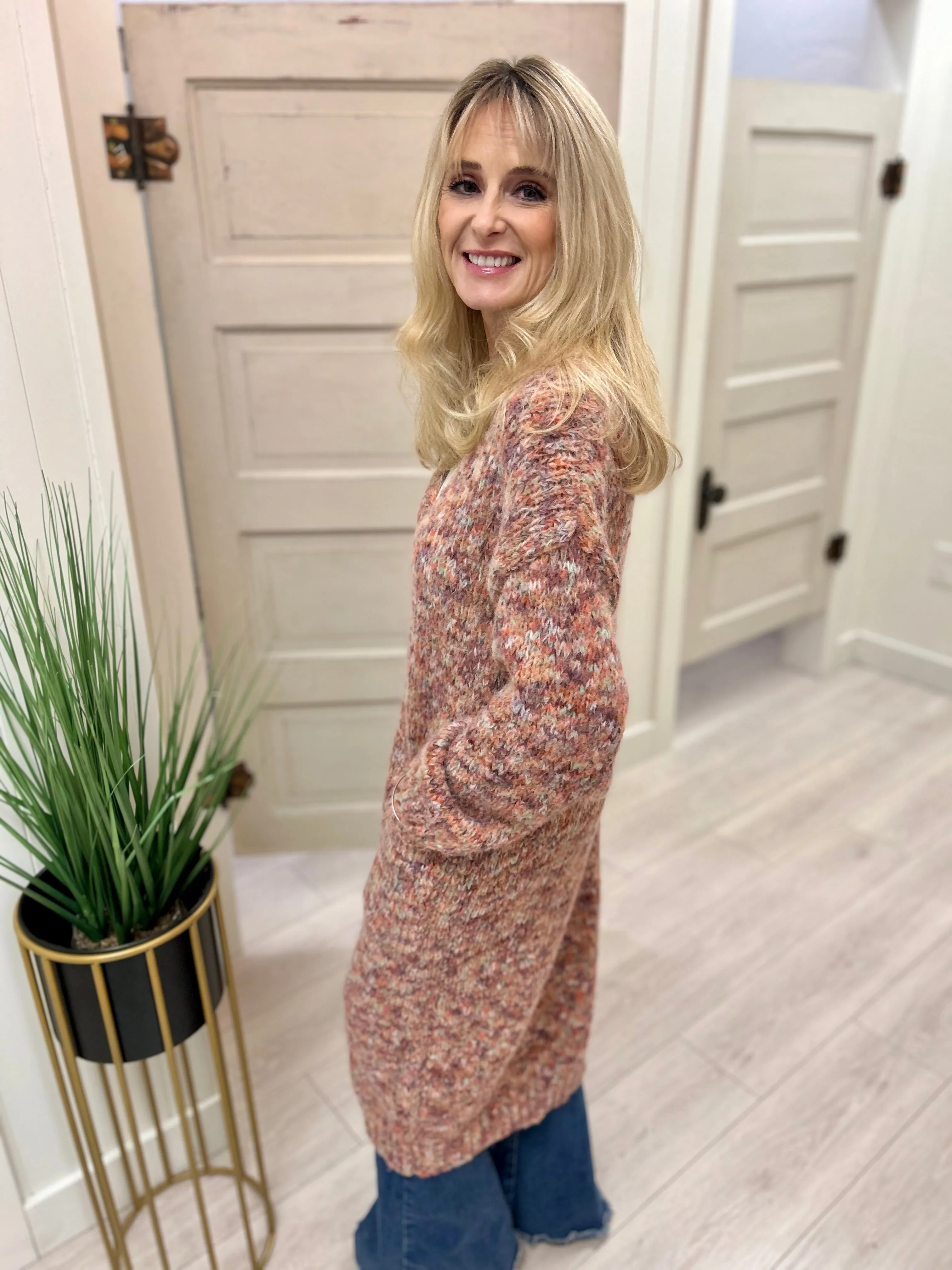 Pink Duster Cardigan