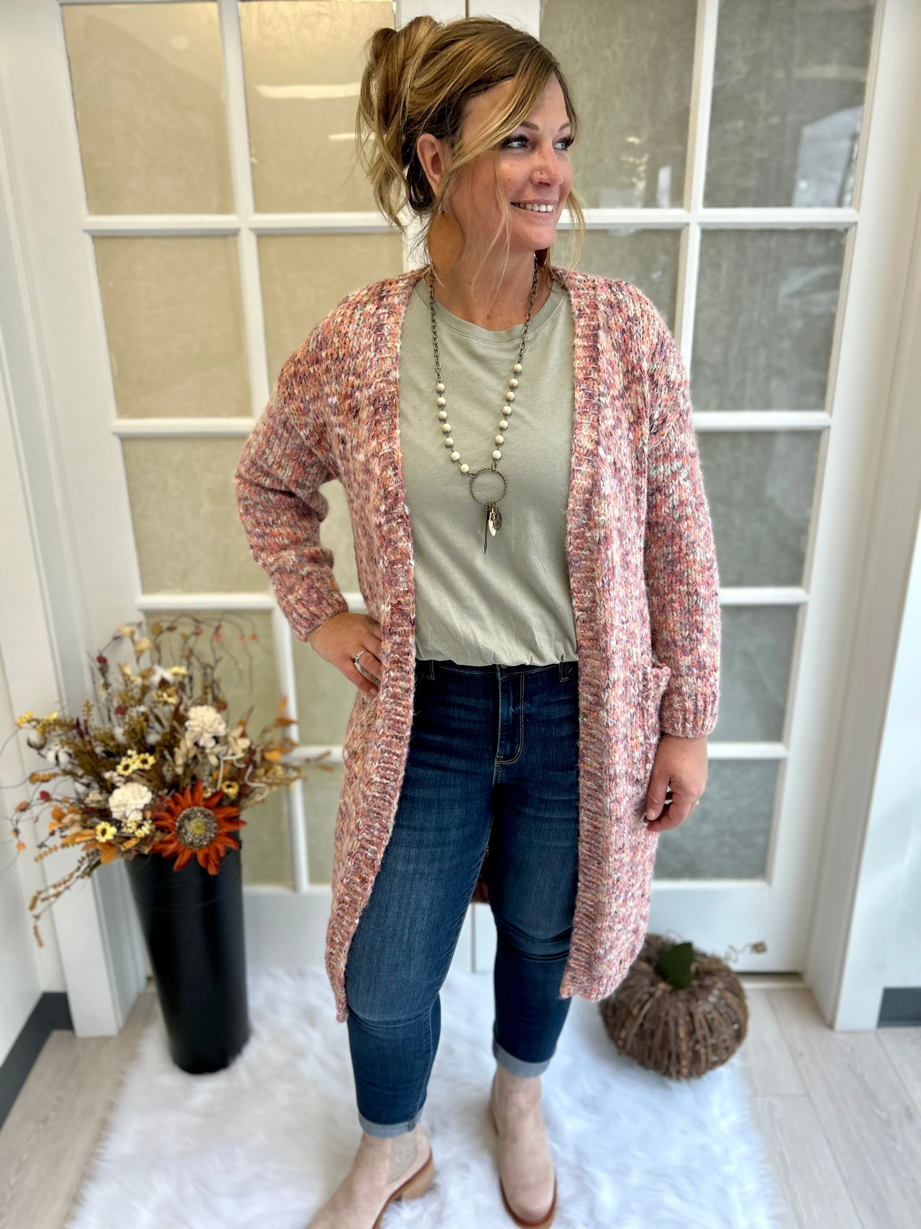 Pink Duster Cardigan