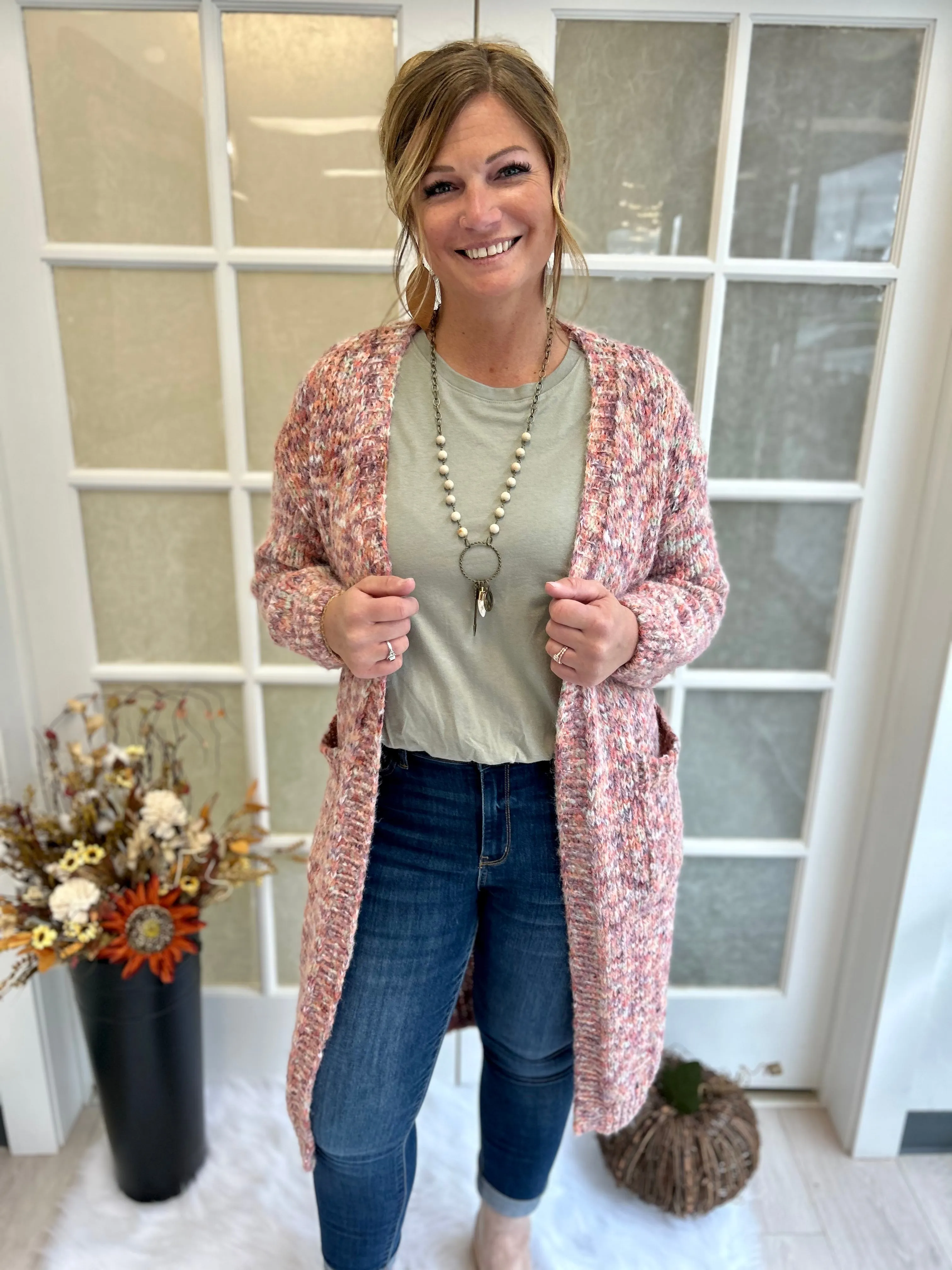 Pink Duster Cardigan