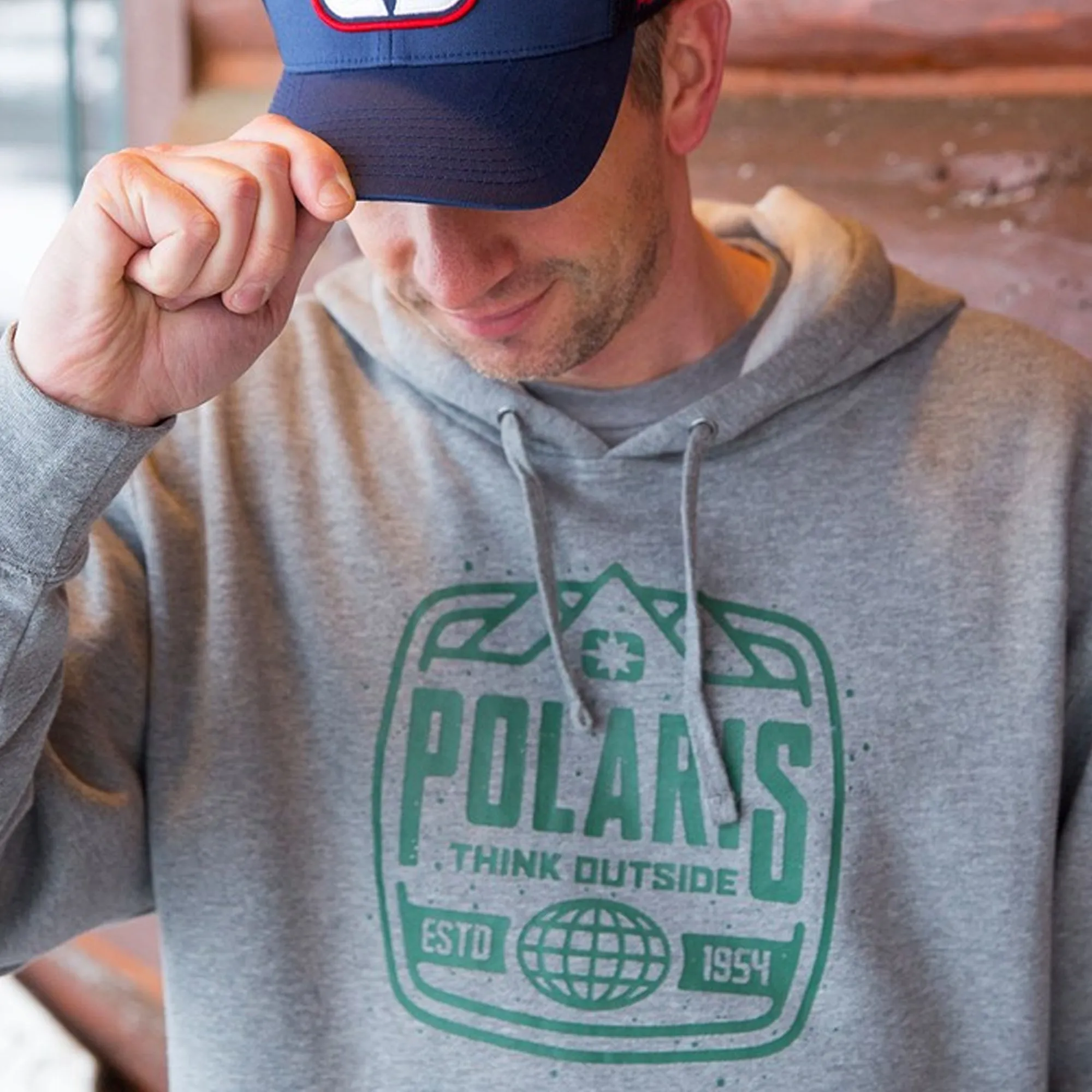 Polaris Stamp Pullover Hoodie Gray