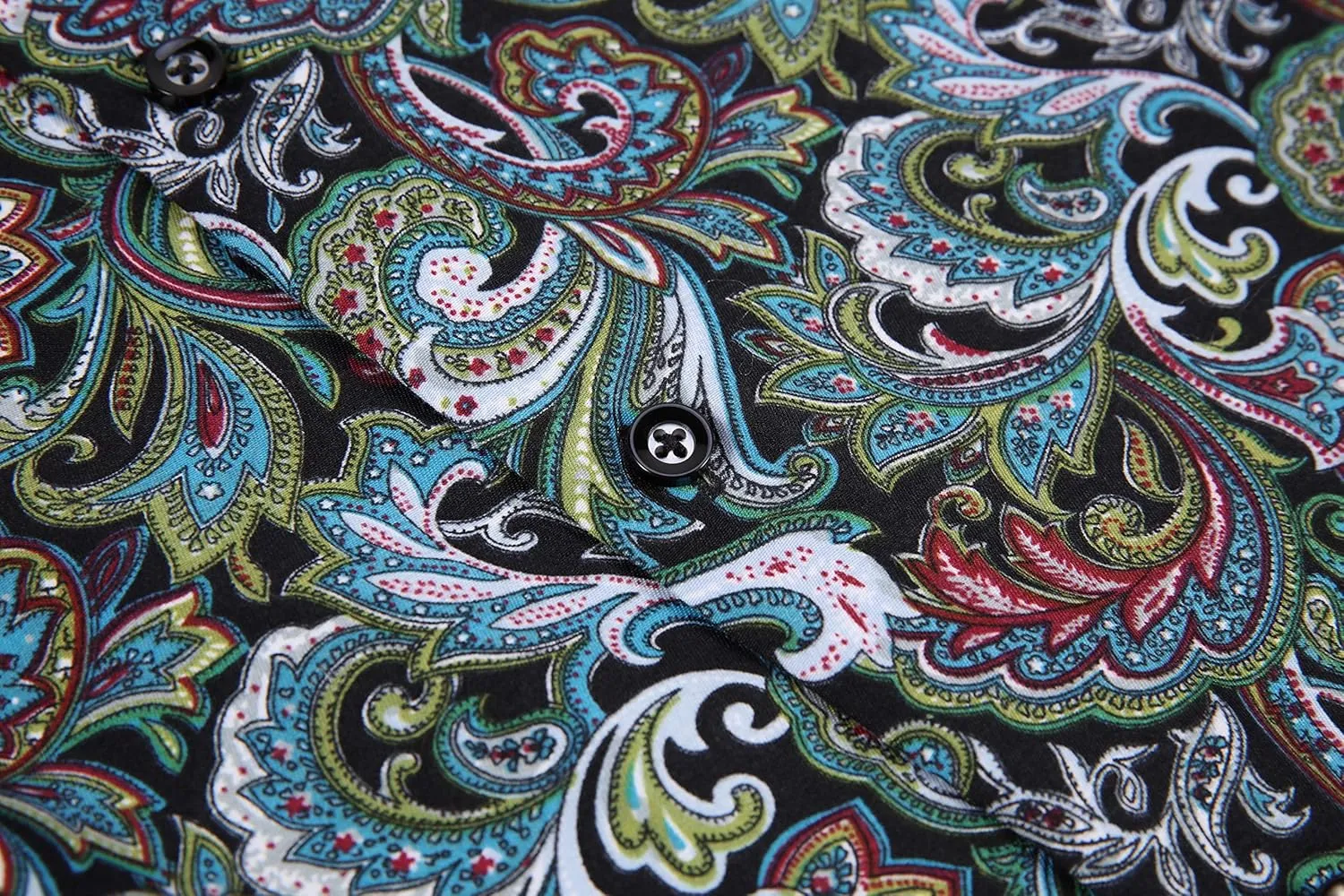 Premiere Men's Colorful Paisley Designer Fashion Dress Shirt Floral Casual Shirt Woven Long Sleeve Button Down Shirt