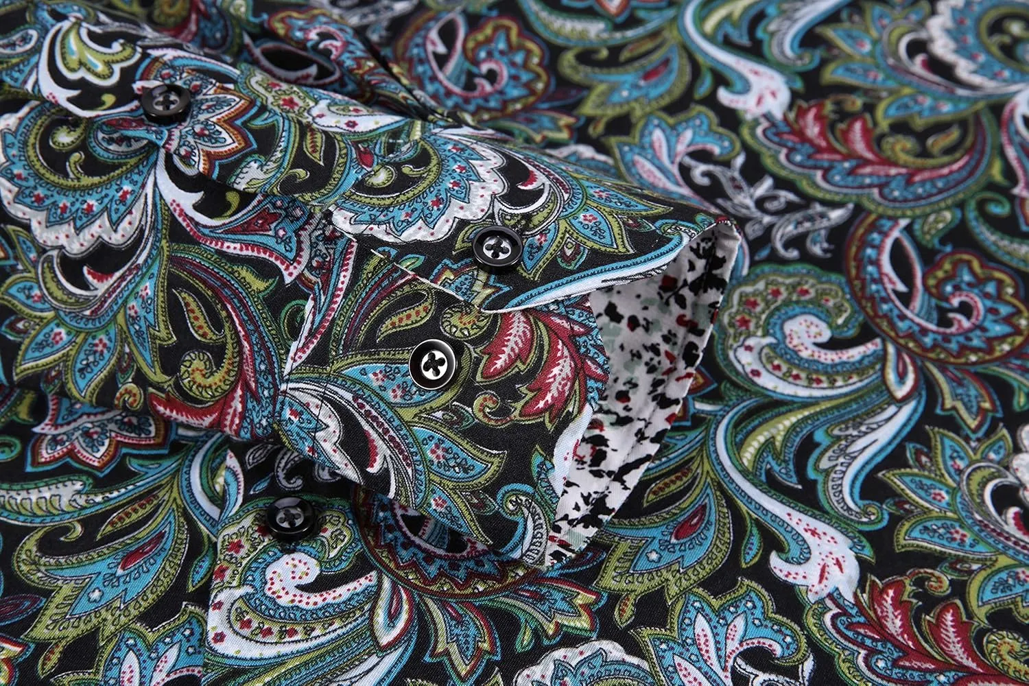 Premiere Men's Colorful Paisley Designer Fashion Dress Shirt Floral Casual Shirt Woven Long Sleeve Button Down Shirt