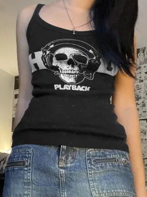 Punk Patchwork Long Trendy Sleeve Graphic Tee
