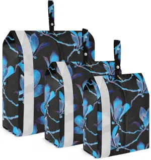 Purple Forest Floral Packing Cubes Set of 3, Lightweight Travel Luggage Organizers Foldable Bags for Easy Packing and Organization