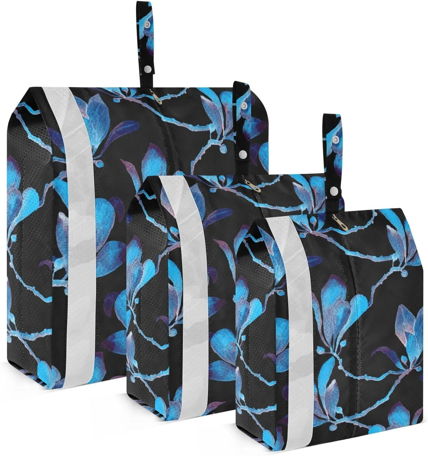 Purple Forest Floral Packing Cubes Set of 3, Lightweight Travel Luggage Organizers Foldable Bags for Easy Packing and Organization