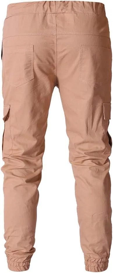 QWENTMTNTY Cargo Pants for Men Slim Fit Casual Cotton Skinny Joggers Big and Tall Hiking Athletic Gym Workout Sweatpants