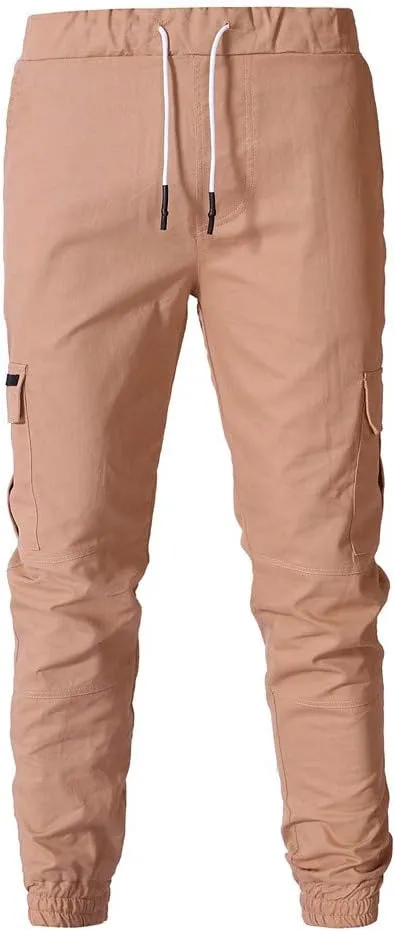 QWENTMTNTY Cargo Pants for Men Slim Fit Casual Cotton Skinny Joggers Big and Tall Hiking Athletic Gym Workout Sweatpants