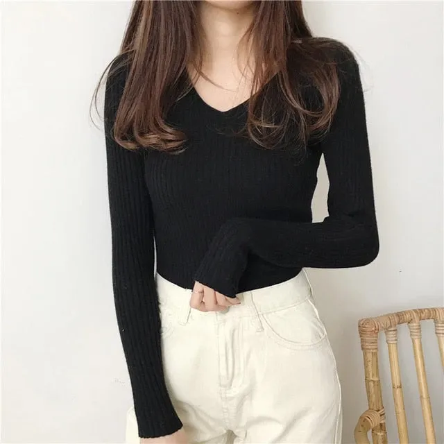 Rawa - Sweater Autumn Winter Tops Soft Knitted