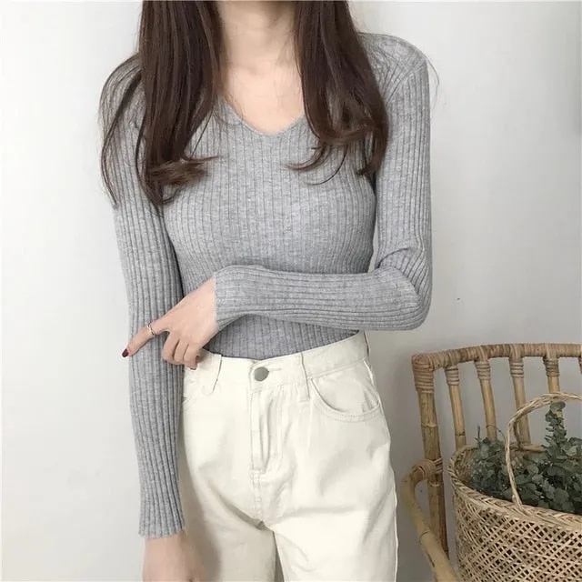 Rawa - Sweater Autumn Winter Tops Soft Knitted