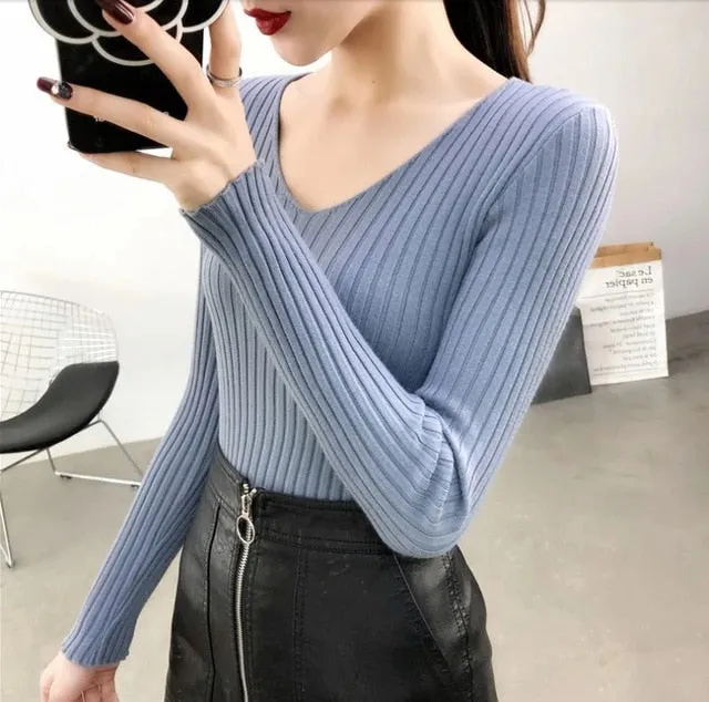 Rawa - Sweater Autumn Winter Tops Soft Knitted