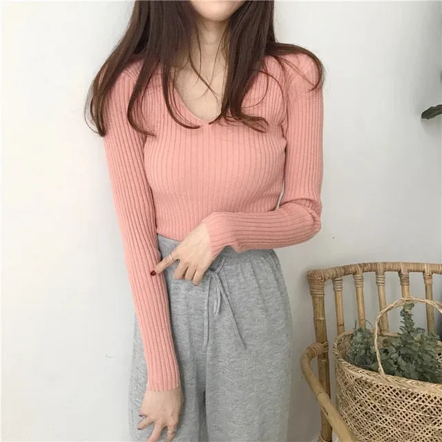 Rawa - Sweater Autumn Winter Tops Soft Knitted