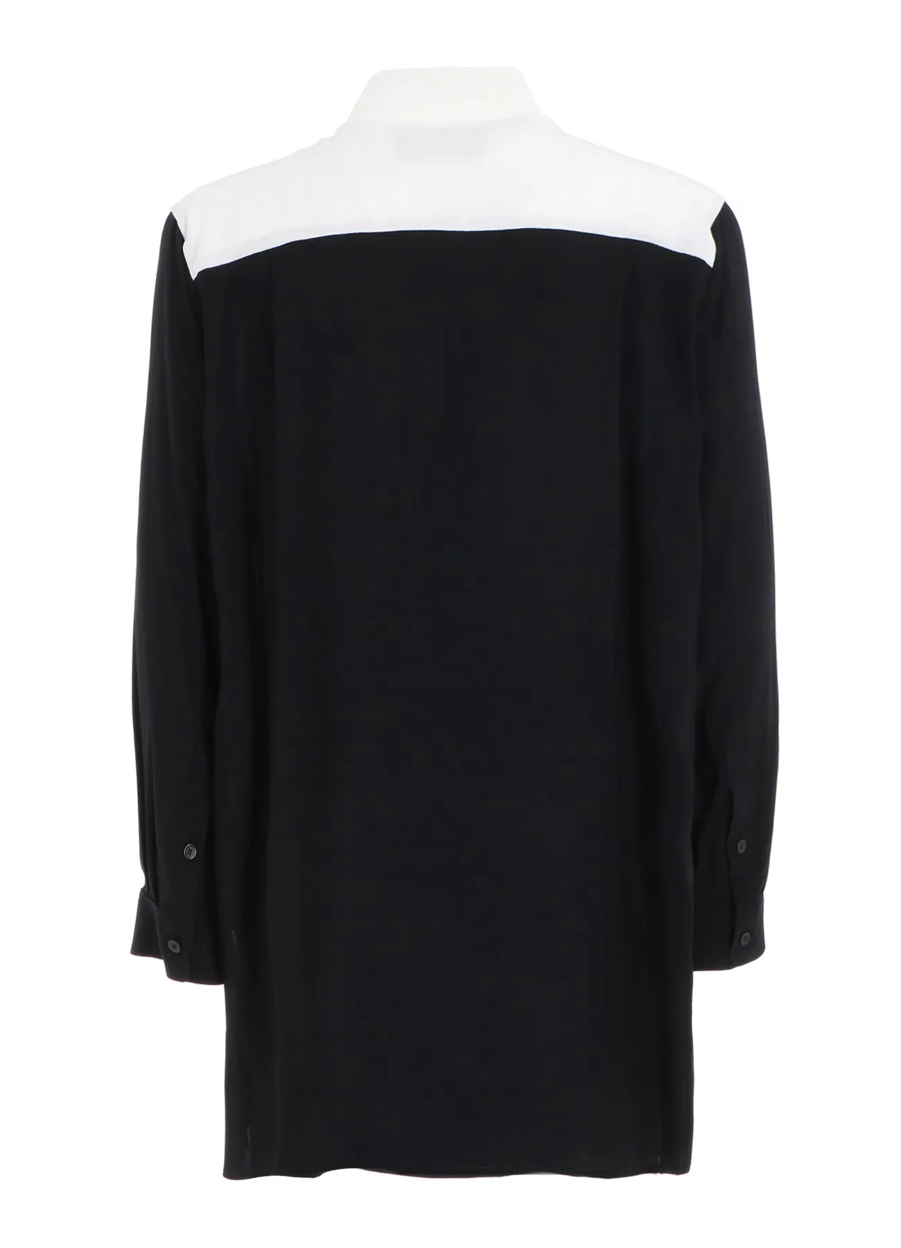 RAYON MONOCHROME PANEL TUCK COLLAR SHIRT