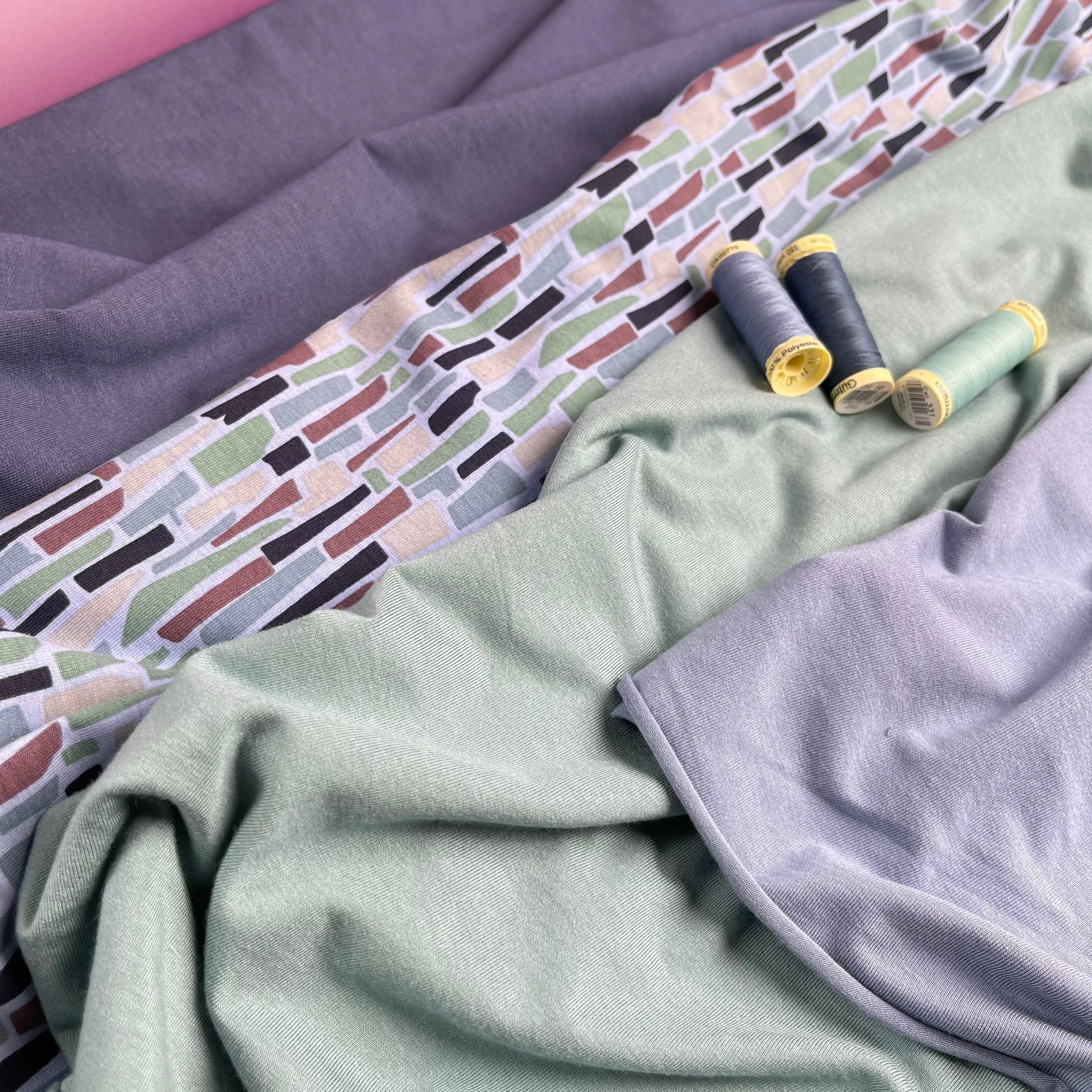 REMNANT 2.43 Metres - Splendour Modal French Terry in Denim Blue