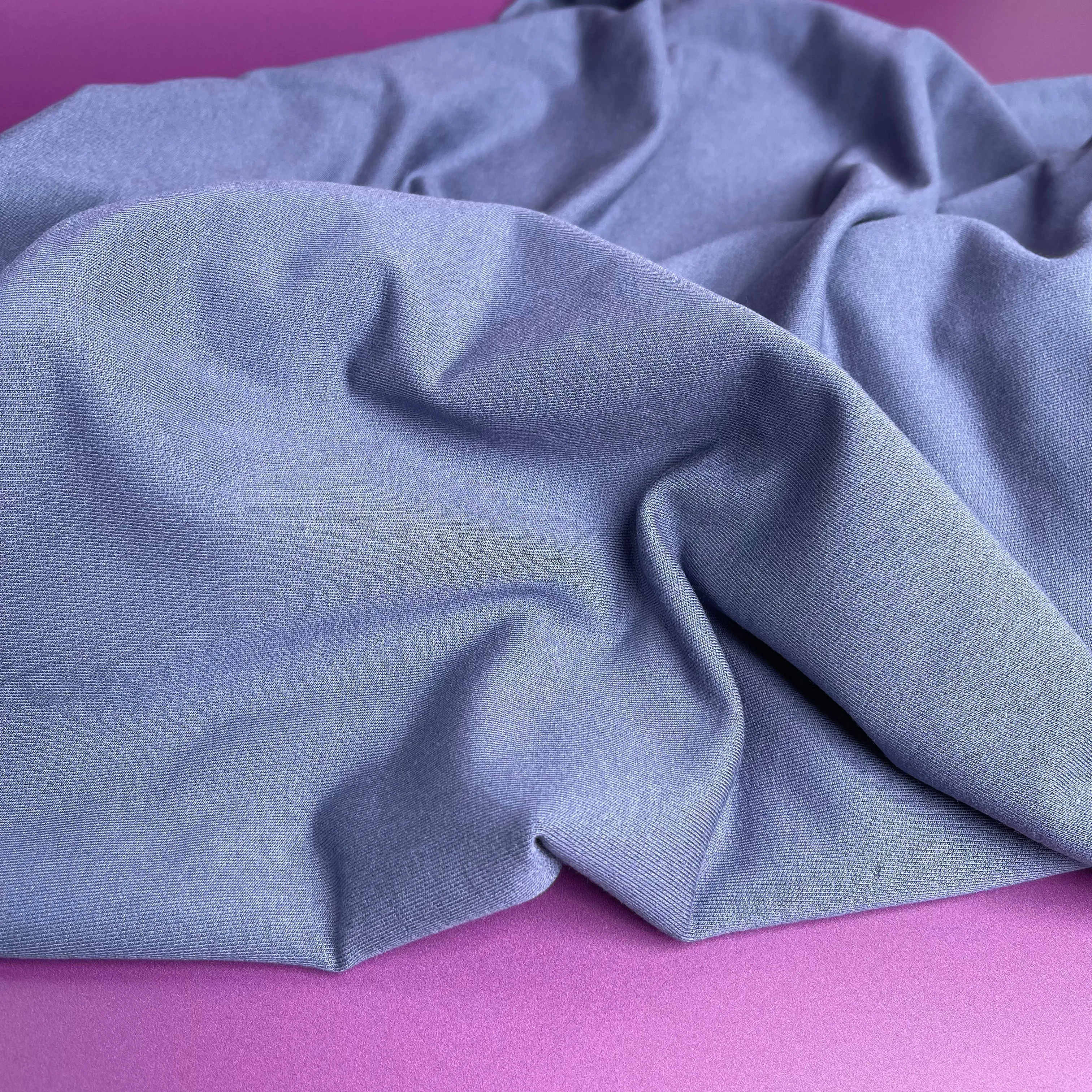 REMNANT 2.43 Metres - Splendour Modal French Terry in Denim Blue