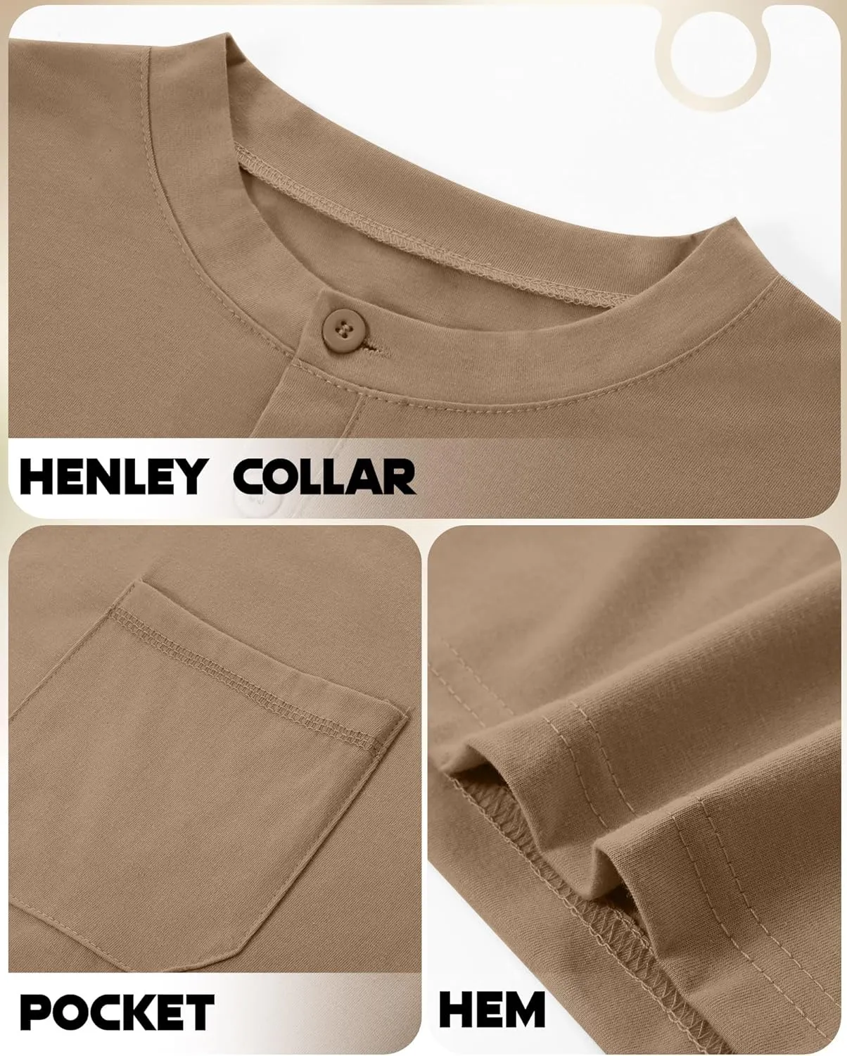 Riyiper 3 Pack Men's Big and Tall Henley T-Shirts, Short Sleeve Pocket Cotton Loose Fit Shirt Summer Oversized Button Tee