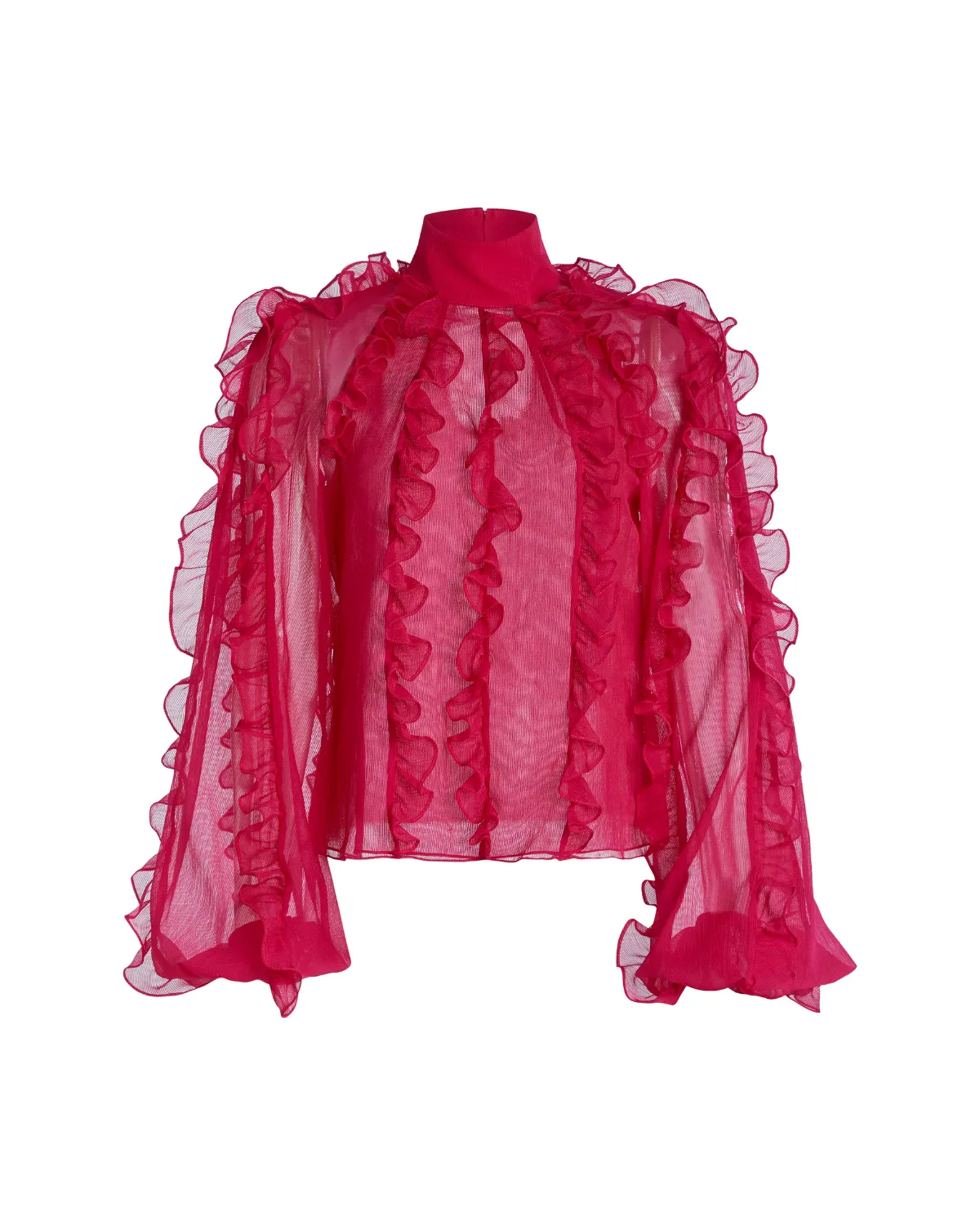Ruffle High Neck Blouse