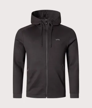 Saggy Curved Logo Zip Through Hoodie
