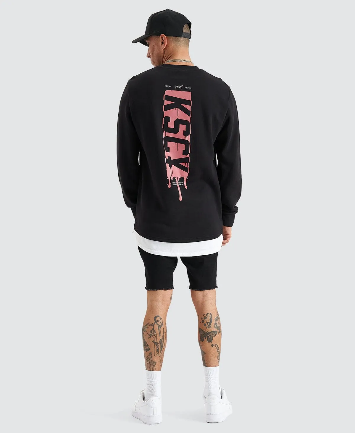 Santa Ana Layered Dual Curved Sweater Jet Black