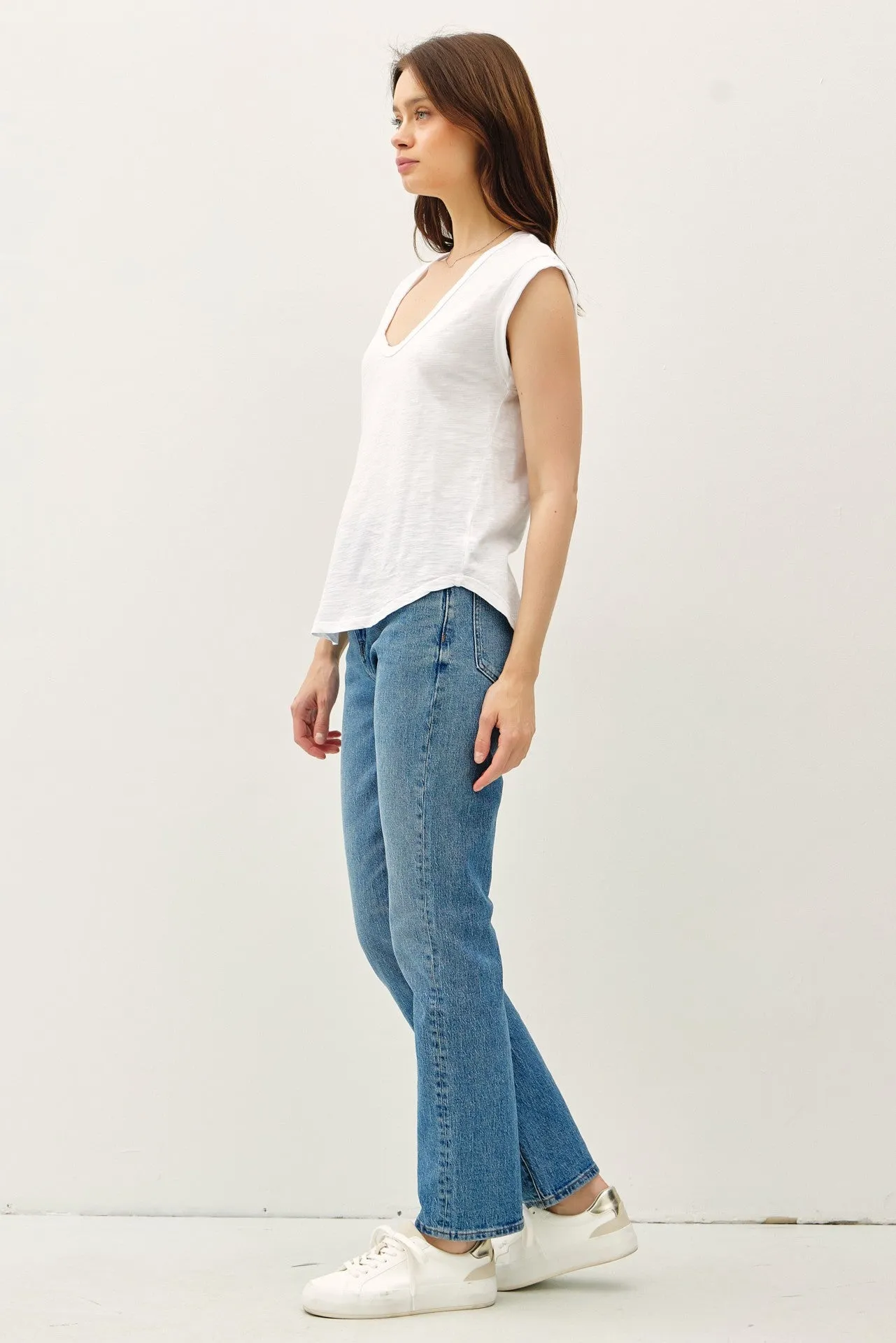 Scoop Neck Cap Sleeve Top