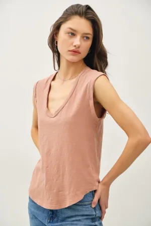 Scoop Neck Cap Sleeve Top