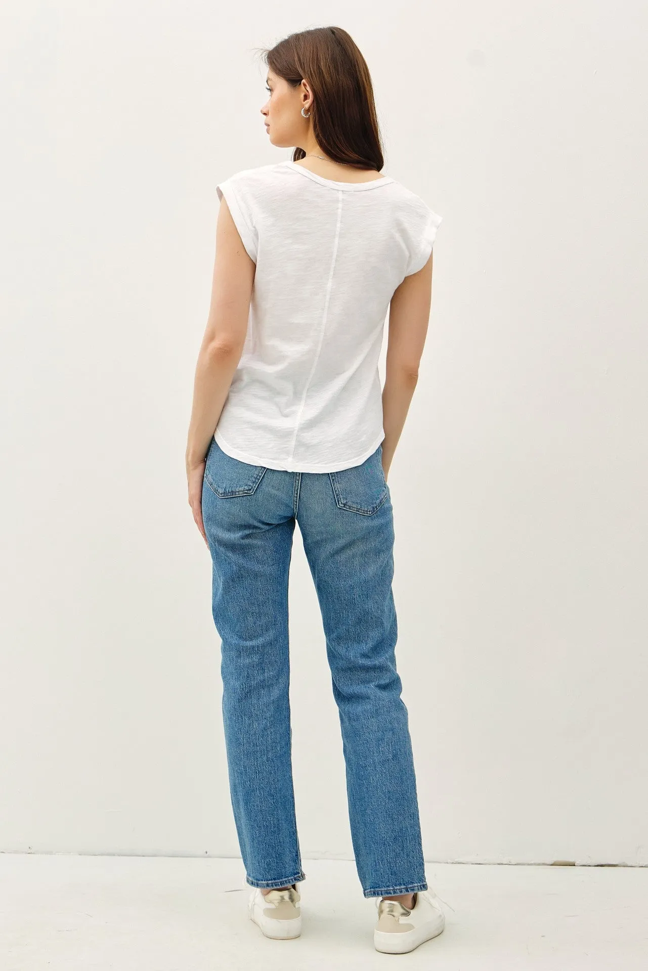 Scoop Neck Cap Sleeve Top