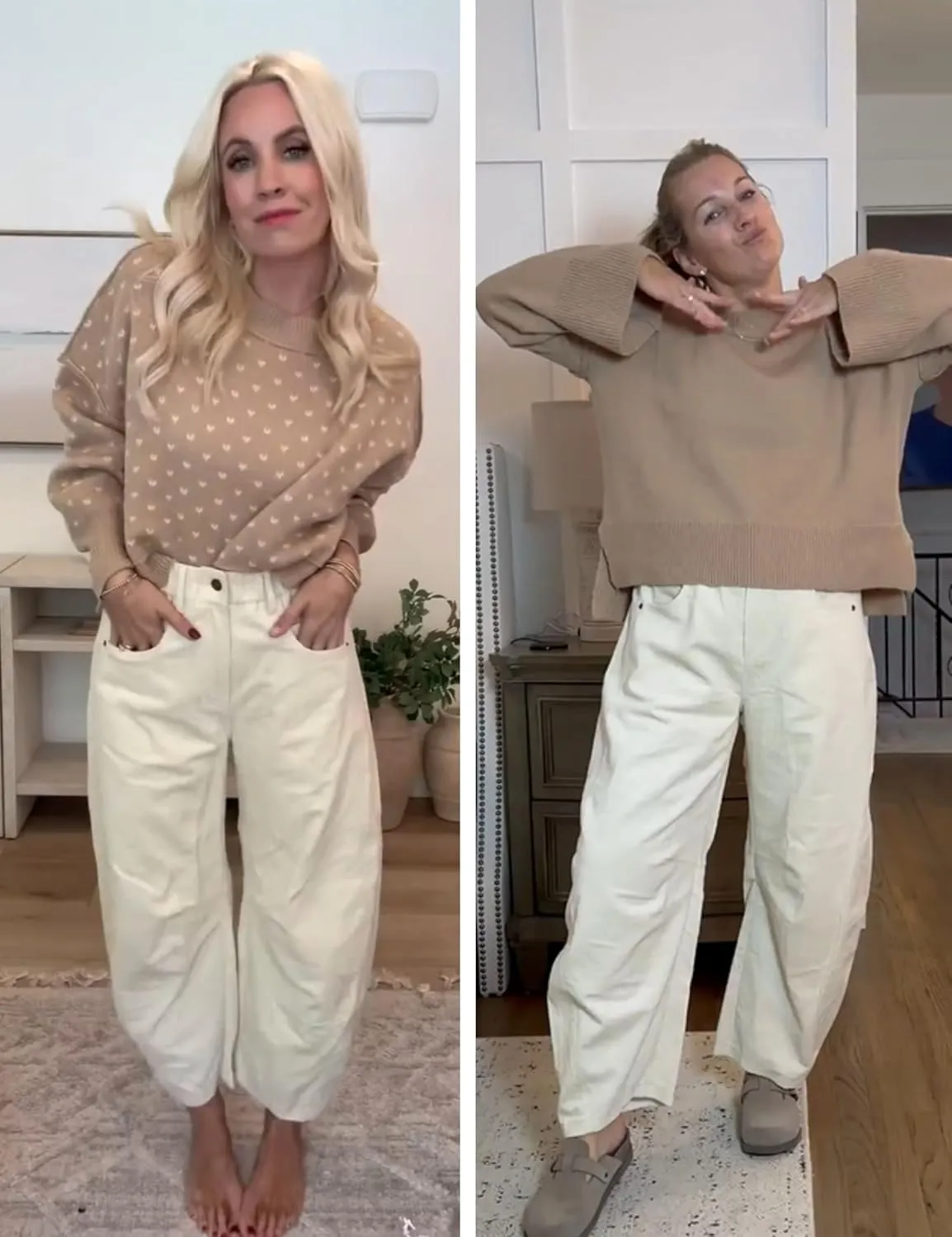 SeekMe Women's Corduroy Pants Barrel Mid-Rise Elastic Waist Cord Pants Casual Wide Leg Baggy Trouser with Pockets
