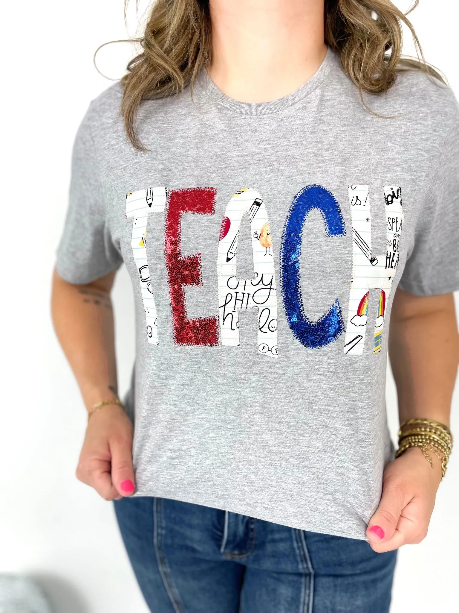 Sequin TEACH Tee