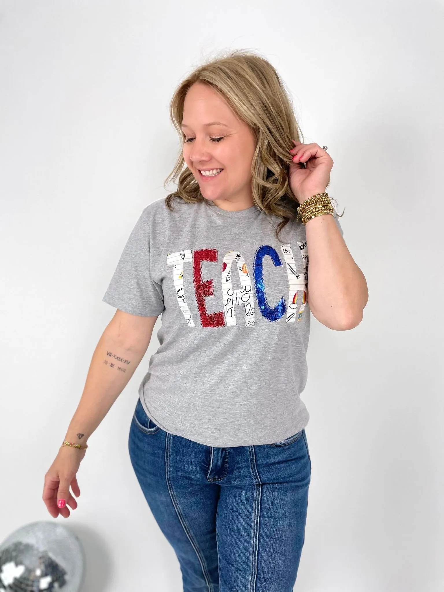 Sequin TEACH Tee