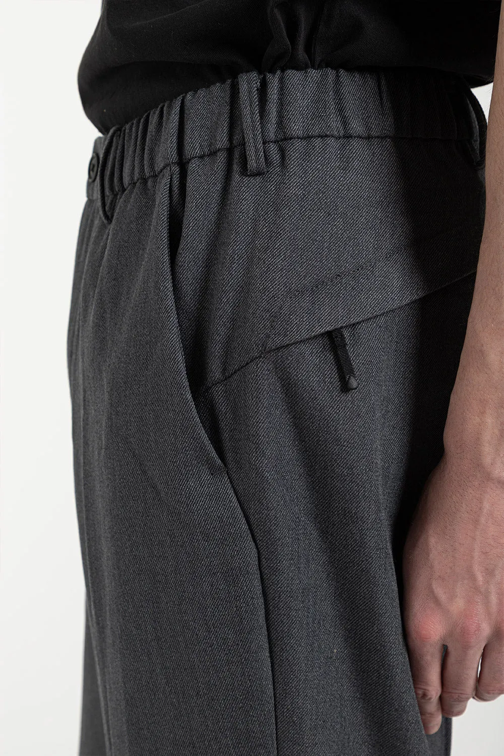 Slim Easy Wool Pants - Mix Gray