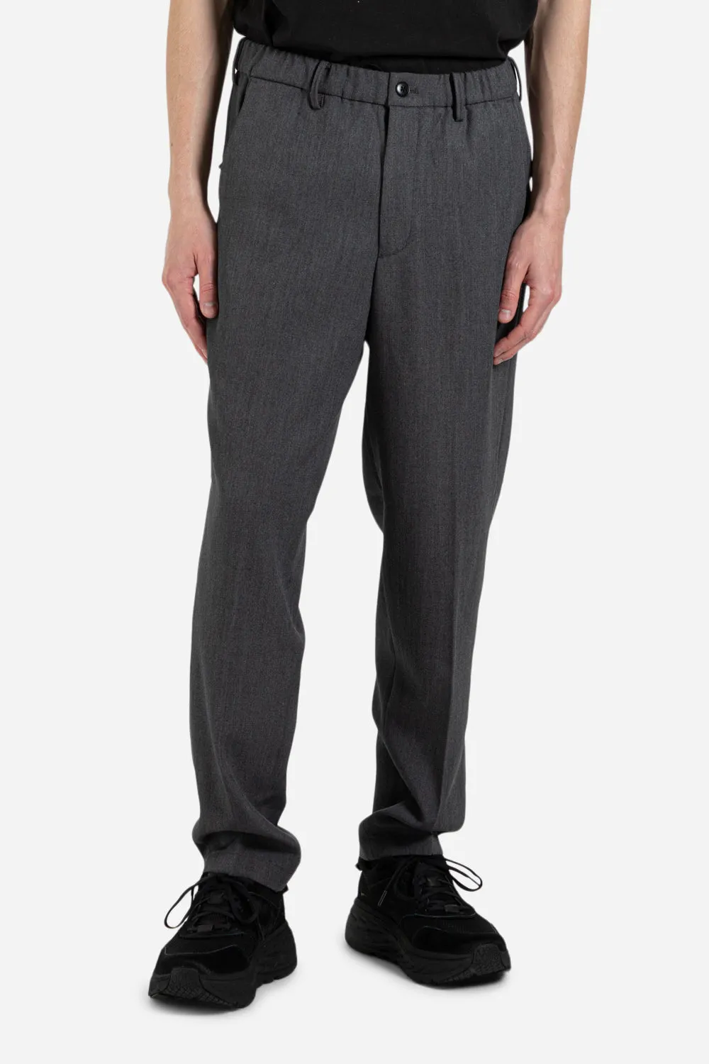 Slim Easy Wool Pants - Mix Gray