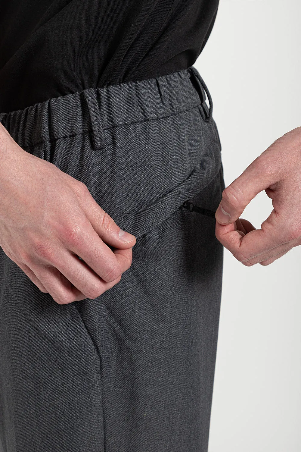 Slim Easy Wool Pants - Mix Gray