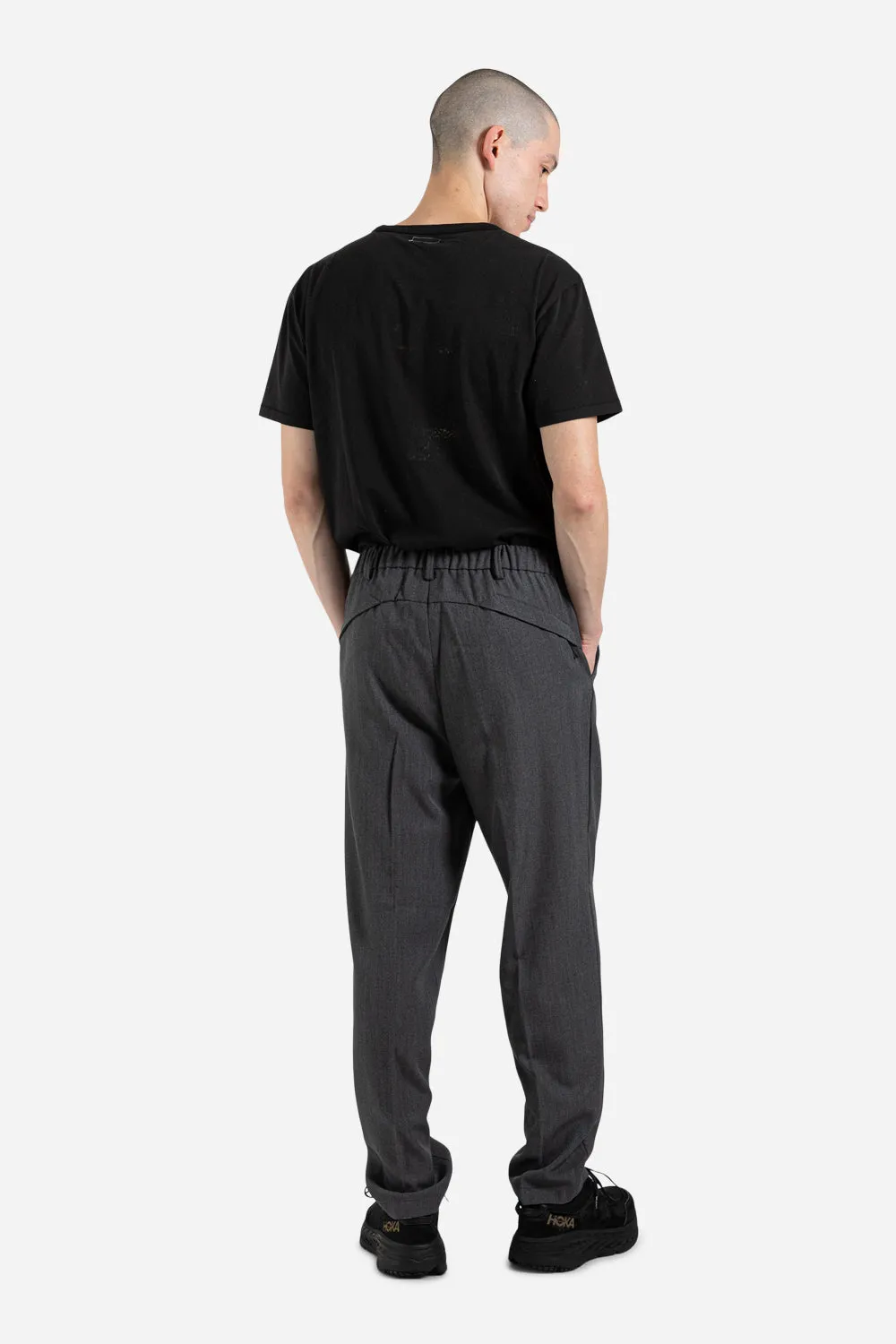 Slim Easy Wool Pants - Mix Gray