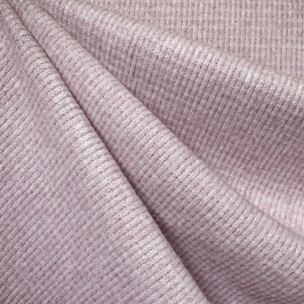 Soft Brushed Waffle Sweater Knit Mauve SY