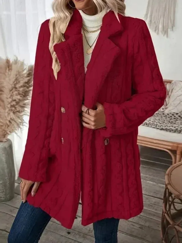 Sophia – Flauschiger Damen-Wintermantel mit Plüschkragen