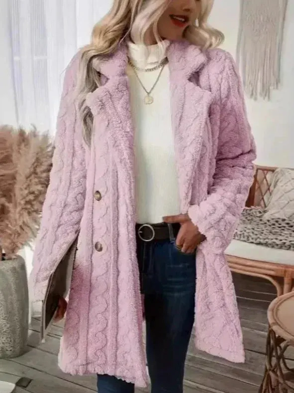 Sophia – Flauschiger Damen-Wintermantel mit Plüschkragen