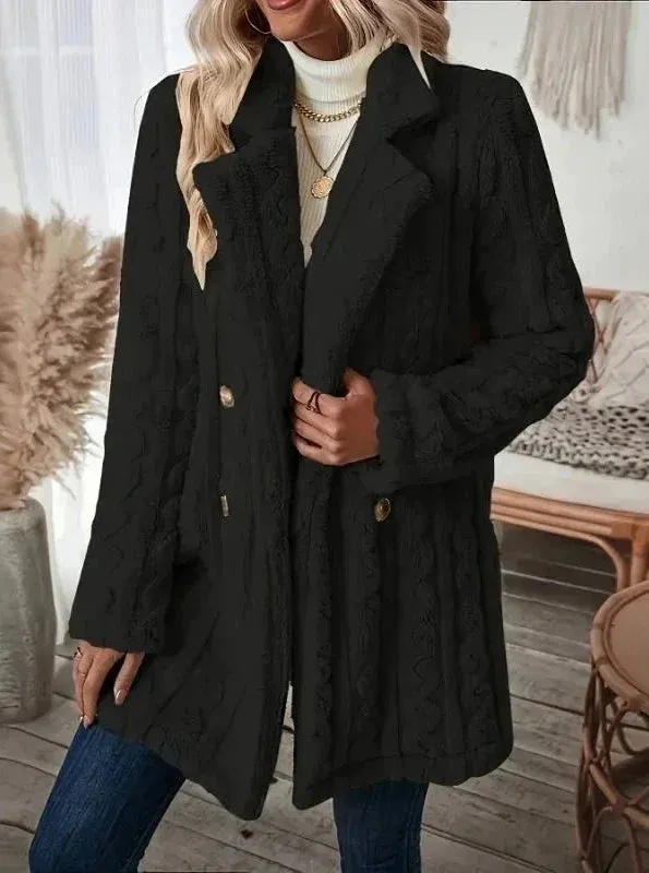 Sophia – Flauschiger Damen-Wintermantel mit Plüschkragen