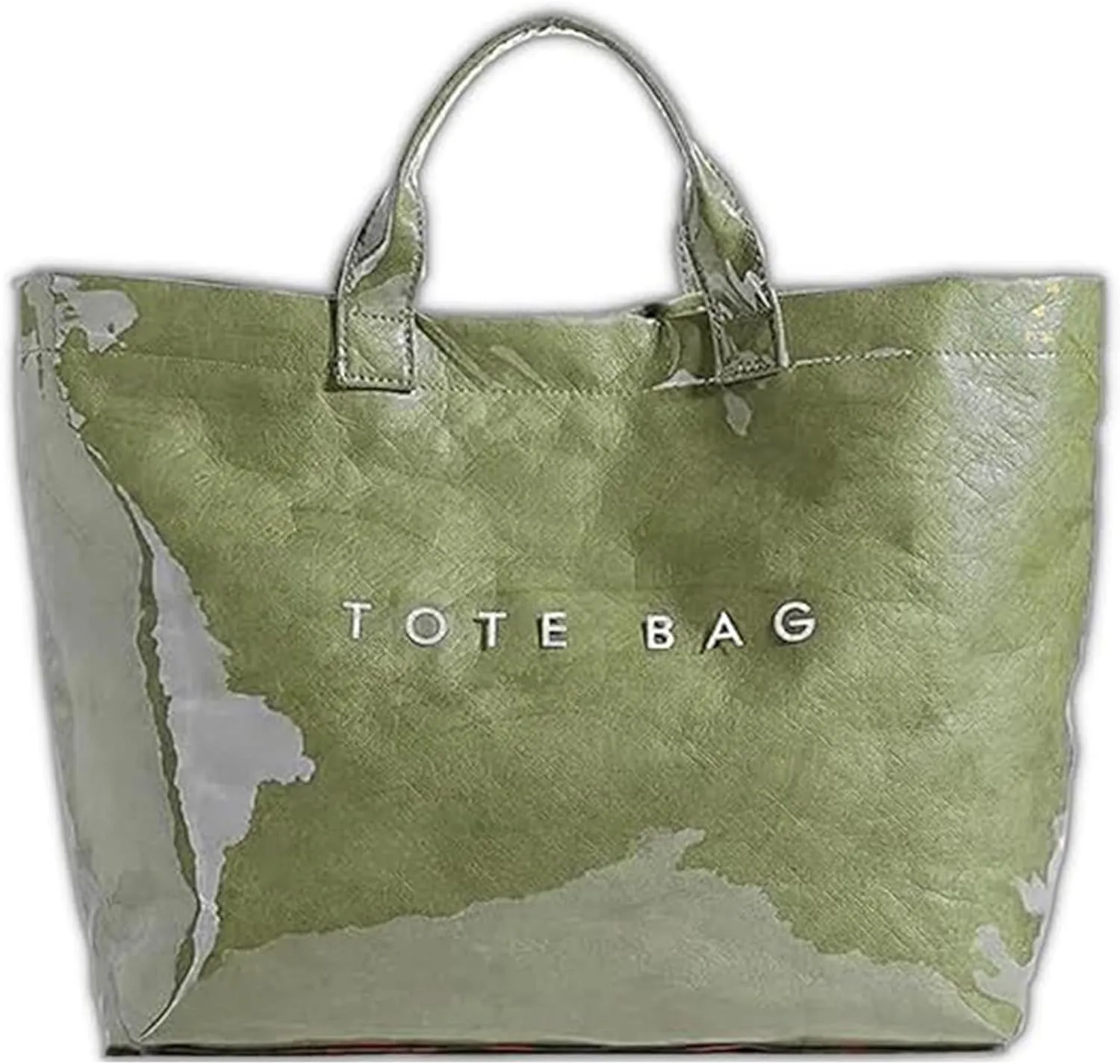Stellaya Womens Letters Print Tote Bag, Women's PVC Kraft Paper Tote Bag, Large Shopping Hobo Handbag