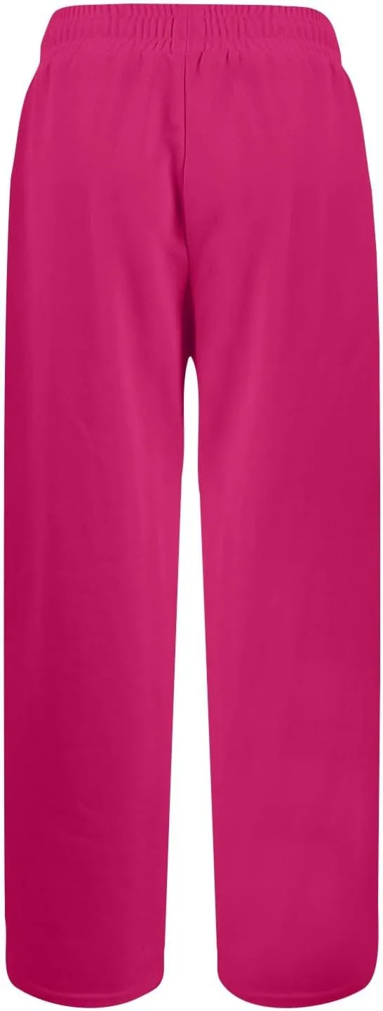 Straight Leg Sweatpants Women Baggy High Rise Elastic Waist Workout Pants with Pockets Stretchy Athletic Pants